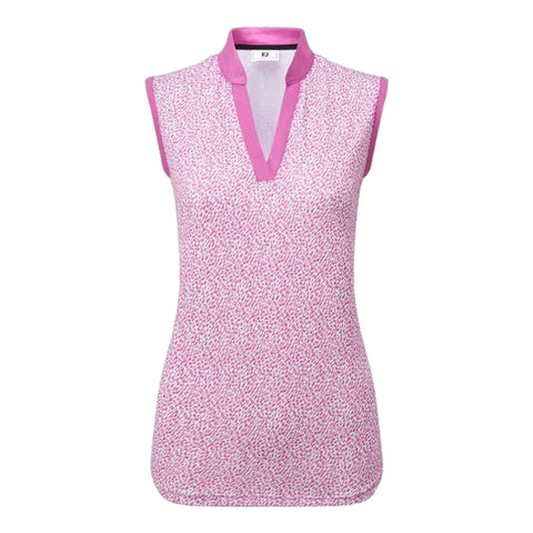 Animal Print Sleeveless Lisle Poloshirt Damen