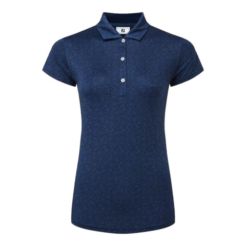 Painted Floral Lisle Polo Damen
