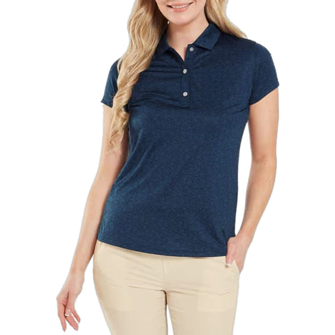 Painted Floral Lisle Polo Damen