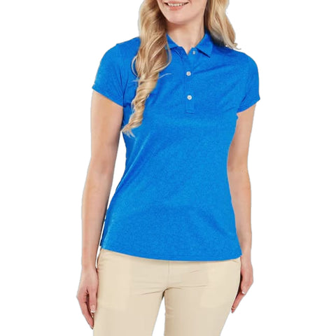 Painted Floral Lisle Polo Damen