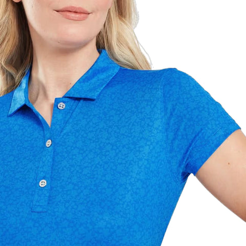 Painted Floral Lisle Polo Damen