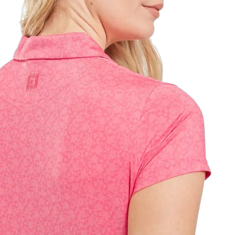 Painted Floral Lisle Polo Damen