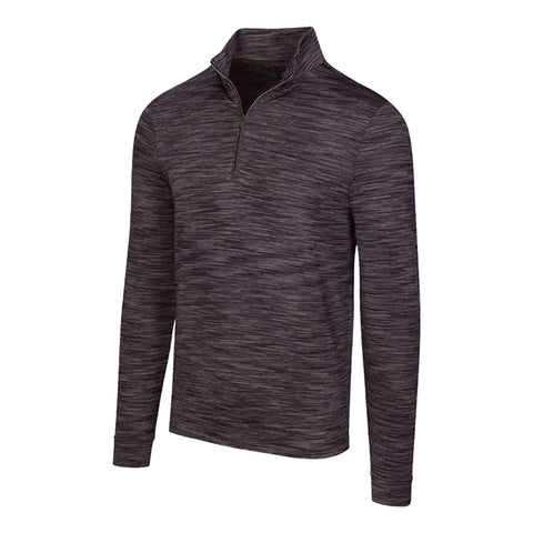 Heathered Mesh 1/4 Zip Langarm Pullover Herren