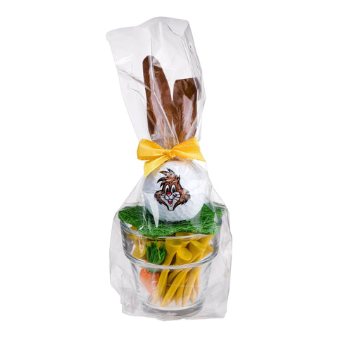 Glastopf Osterhase Golf Geschenkset