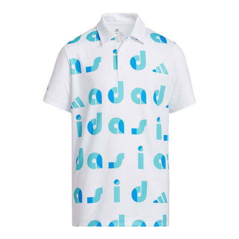 Graphic Semi Mint Rush/Blue Rush/Weiß Golfpolo