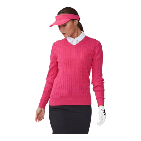 Pullover Cable Fuchsia Damen