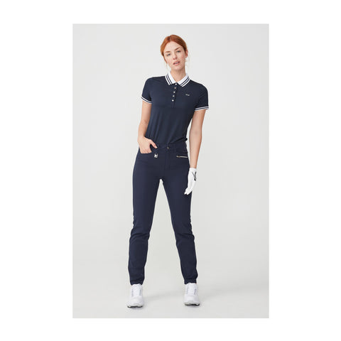 Stripe Polo Navy Damen