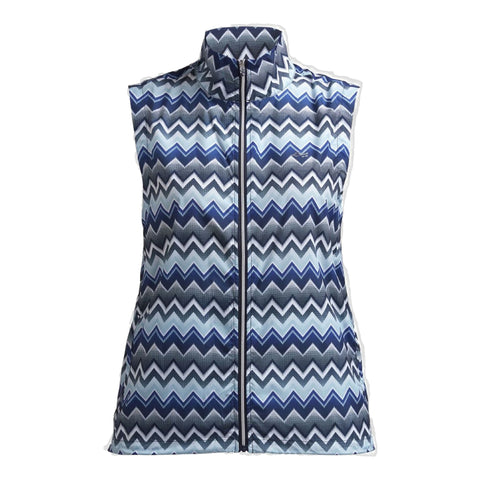Pocket Wind Vest Zigzag Blue Damen