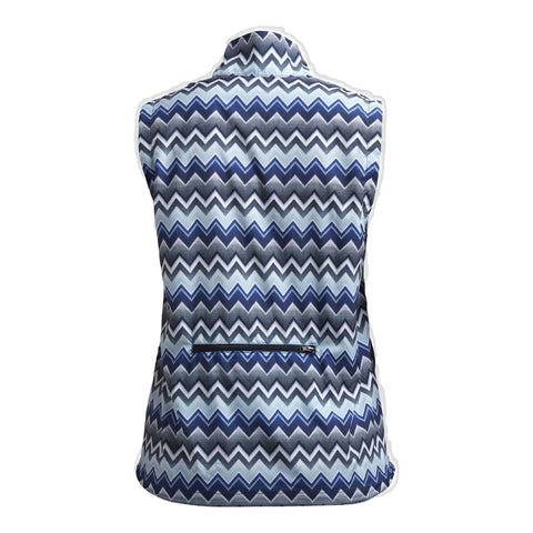 Pocket Wind Vest Zigzag Blue Damen