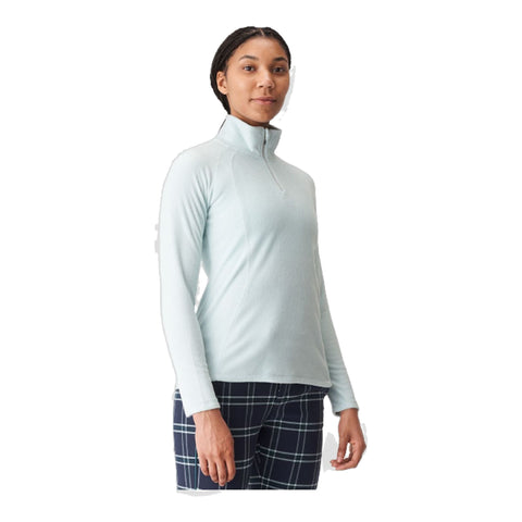 W Fleeceshirt Amy Half Zip Pastellblau Damen