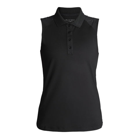 Rumi Polo Ärmellos Schwarz Damen Damen