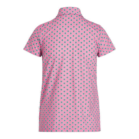 W Printed Airflow SS Polo Rose Damen