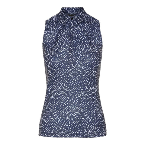 W Dena Print-TX Jersey SL Polo White Dot Damen