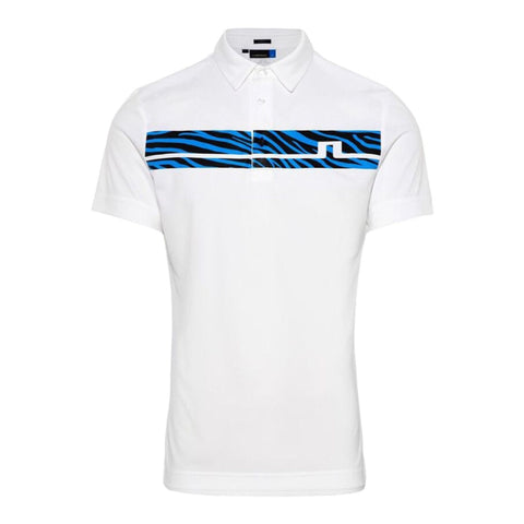 M Clark Print Slim Fit-TX Jersey Polo White Herren