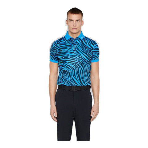 M Tour Tech Print Slim Fit-TX Polo Zebra Worl Blu Herren