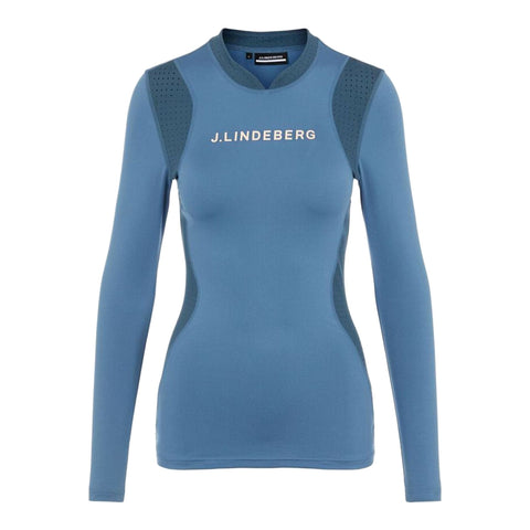 W Layer Zowie Soft Compression Top Langarm Blau Damen