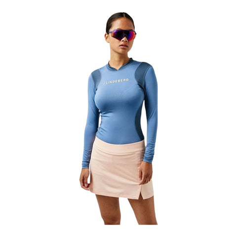 W Layer Zowie Soft Compression Top Langarm Blau Damen