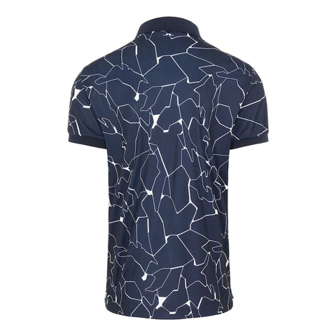 M Tour Tech Reg Fit Print SS Polo Slit Navy Herren