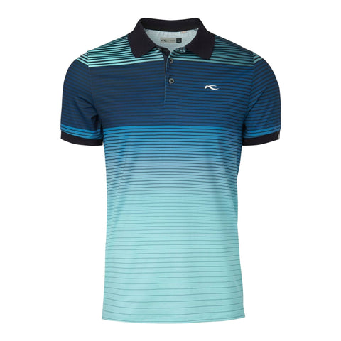 M Spot Printed SS Polo Ice Blue Herren