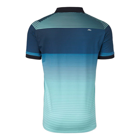 M Spot Printed SS Polo Ice Blue Herren