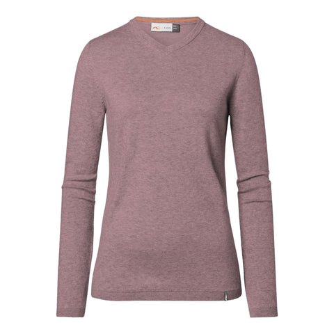 Pullover V-Ausschnitt W Kicki Pink Reef Melange Damen
