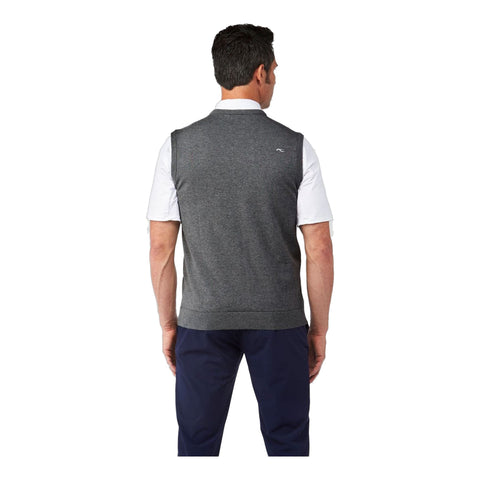 M Kirk V-Neck Vest Steel Greymelange Herren