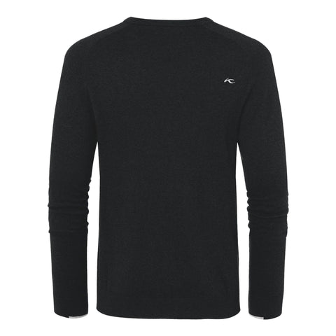 Pullover V-Ausschnitt Kirk M Schwarz Melange Herren