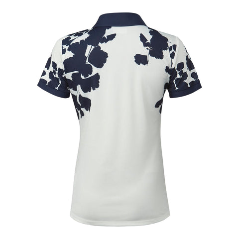 W Enya Printed SS Polo White/Atlanta Blue Damen