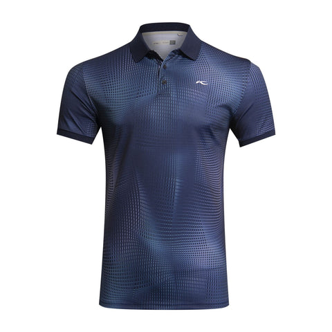 M Spot Printed SS Polo Atlanta Blau/Spring Grün