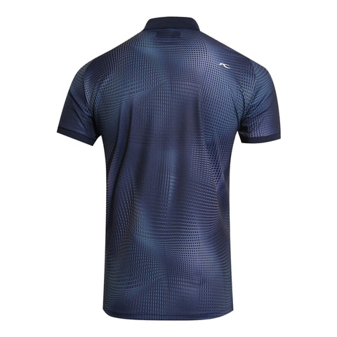 M Spot Printed SS Polo Atlanta Blau/Spring Grün Herren