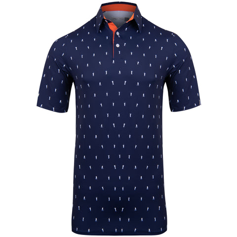 M Golfer Polo SS Atlanta Blau/Weiß Herren