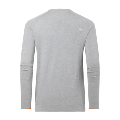 Pullover V-Neck Kirk Silbergrau/Melange Herren