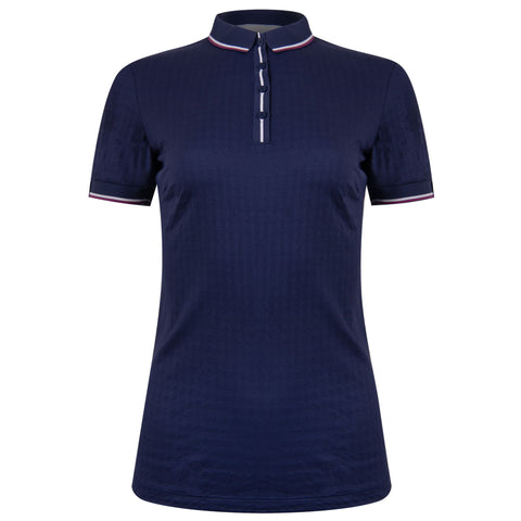 W Emmy Structure Polo SS Atlanta Blau/Blau Damen