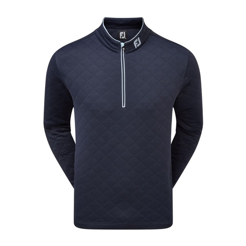 Sweater Diamond Jacquard 1/2 Zip Blau