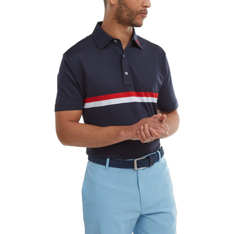 Double Chest Band Pique Polo Herren