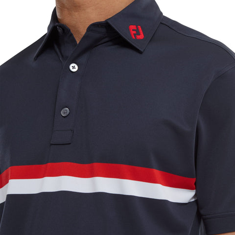 Double Chest Band Pique Polo Herren