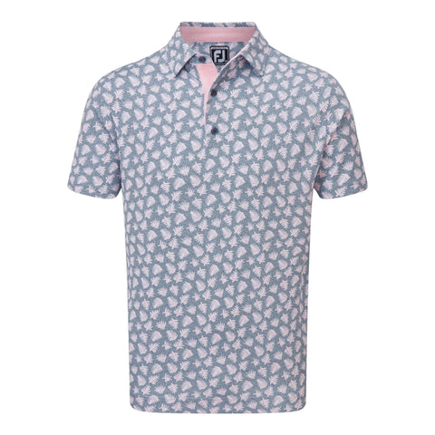 M Polo Shadow Palm Print Pique Graphit/Quartz Pink Herren