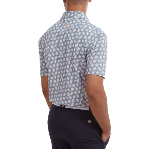 M Polo Shadow Palm Print Pique Graphit/Quartz Pink Herren