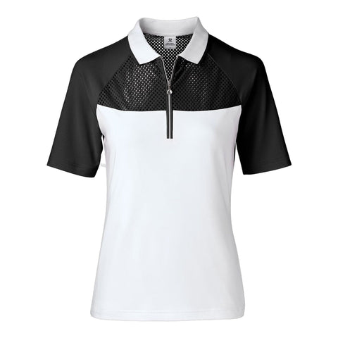 Domia 1/2-Arm Damen Polo Schwarz Damen