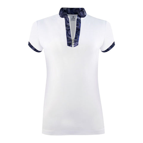 Polo SS Raina Cap White Damen