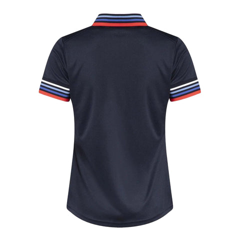 W Polo Stripe Navy Damen