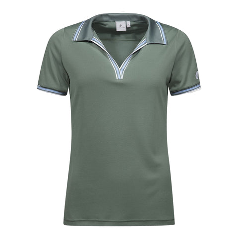 W Nostalgia SS Polo Laurel Green Damen