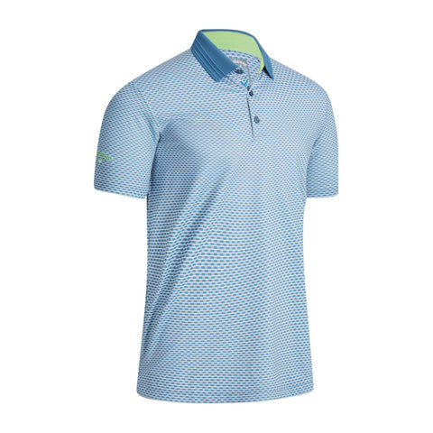 M All Over Chev Grid SS Polo Real Teal