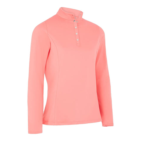 Thermal Fleece Golf Polo Langarm Coral Paradise Da Damen