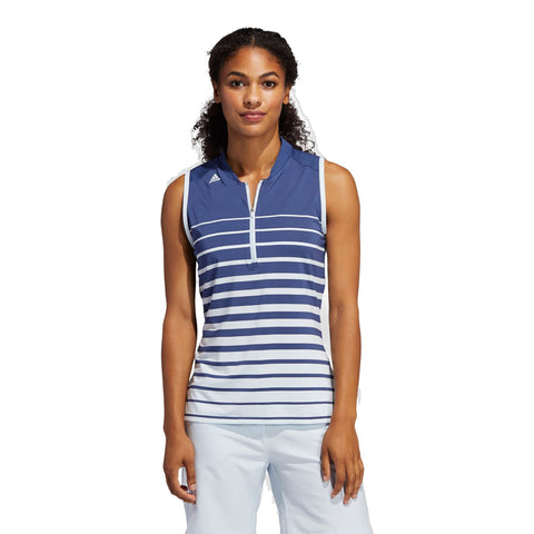 W Engineered Stripe SL Polo Indigo Damen