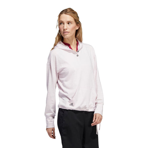 W Essentials Slub Hoodie Almost Pink/Weiß Damen