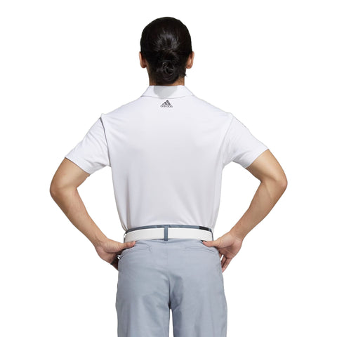 3-Streifen Basic SS Polo Weiß/Schwarz Herren