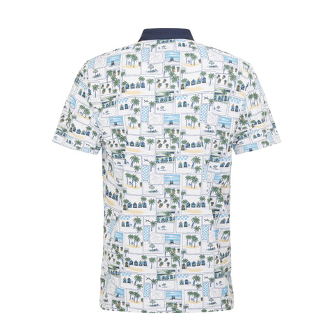 Beach Club Print Poloshirt Herren