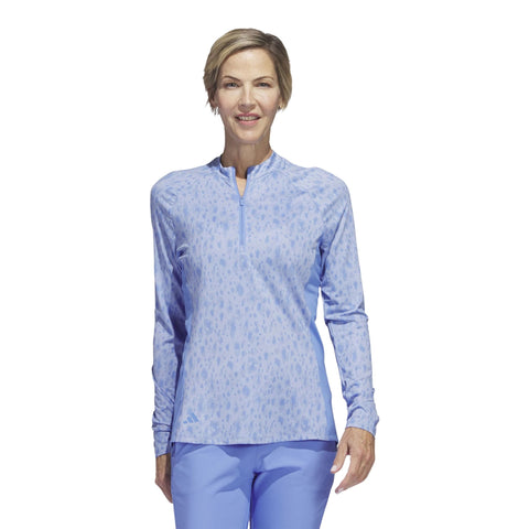 U365 Print Langarm-Poloshirt Damen