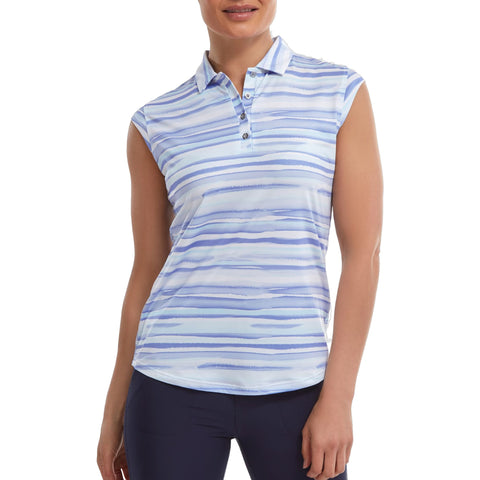 Cap Sleeve Watercolour Print Lisle Polo Damen